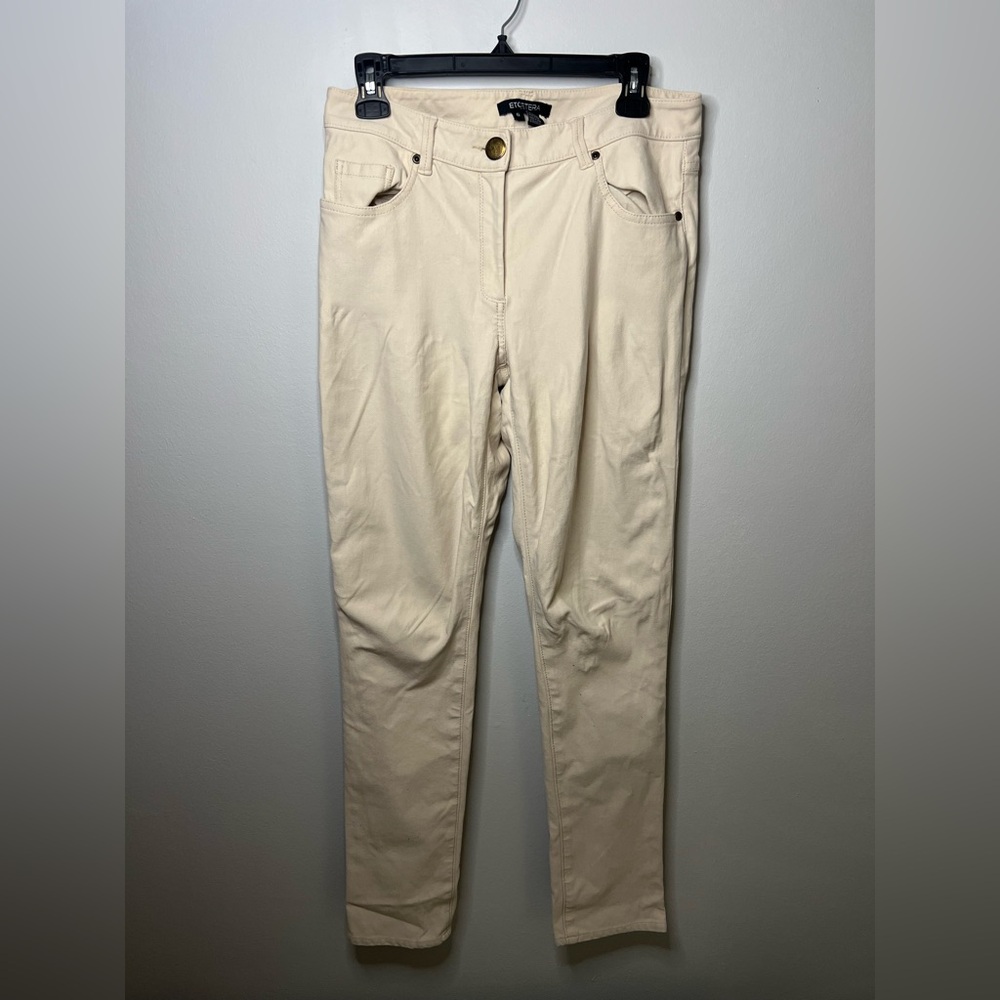 Etcetera slim pants size 6 beige color stretchy material